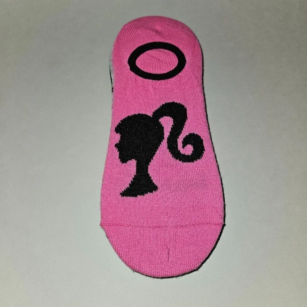 NEW 3 Pairs Barbie Stay Put Liner Socks Women's Shoe Size 4-10 Lot Pink Black